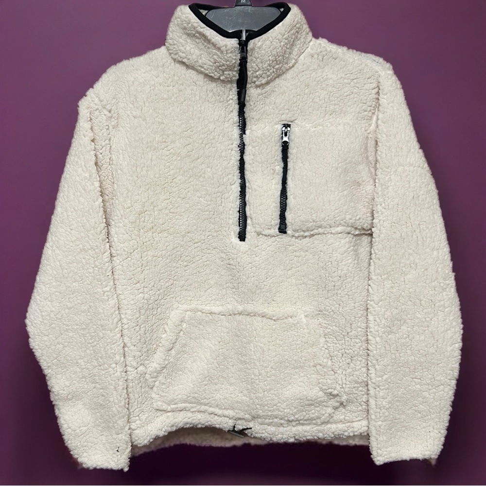 No Boundaries Women’s Half Zip Sherpa Fleece Sweater Size Medium